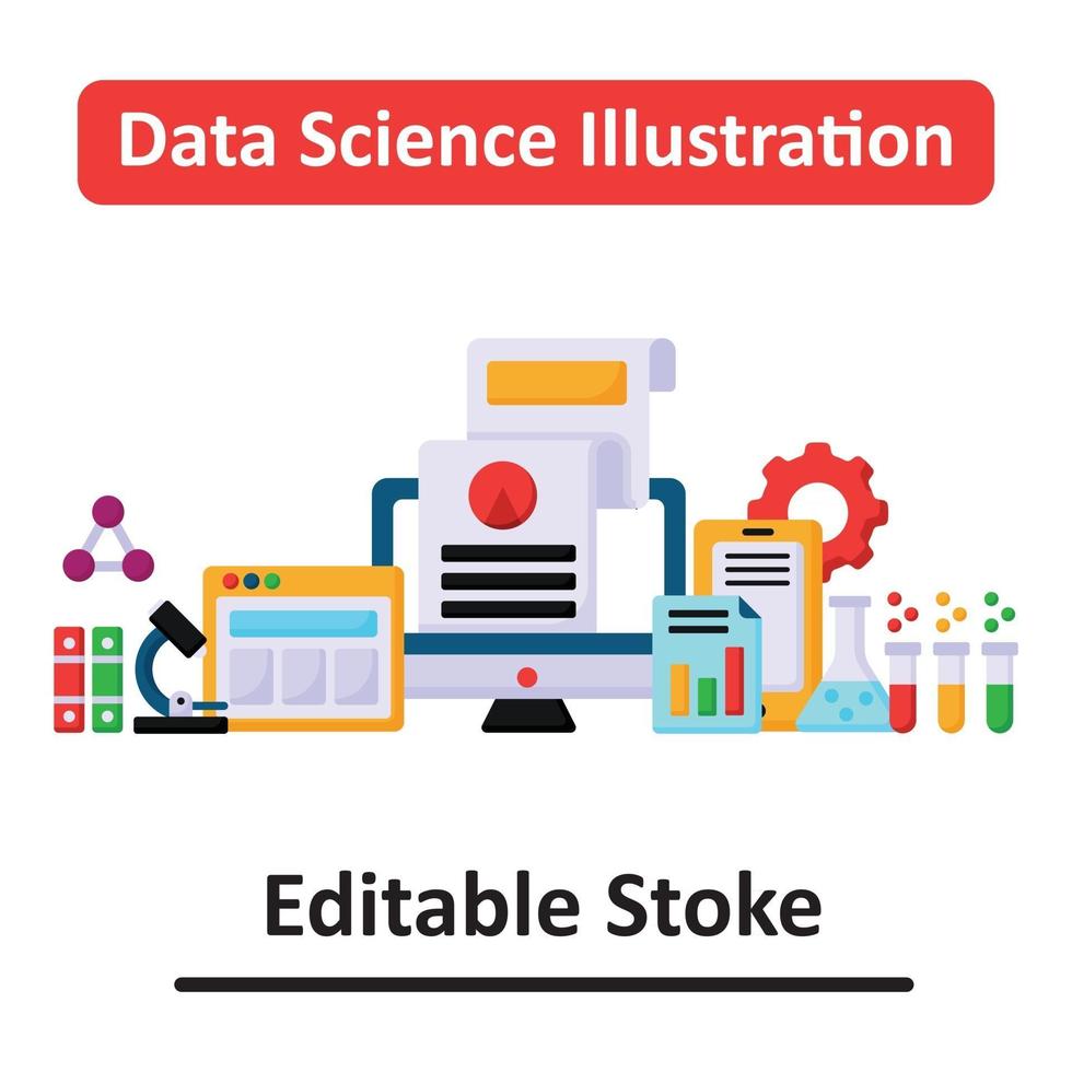 Data Science Illustration vector