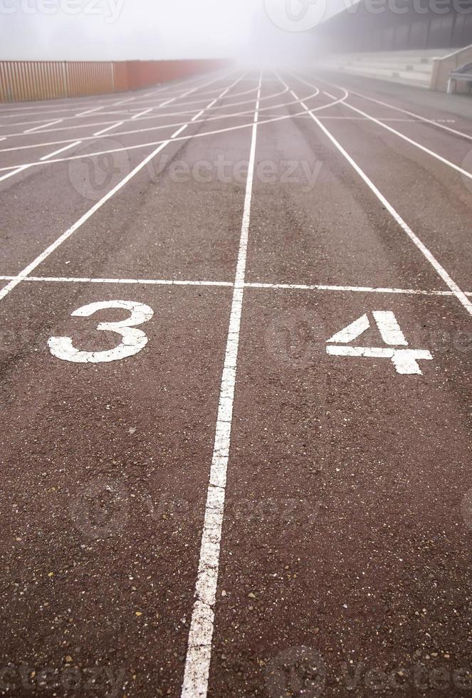 Running track with fog photo