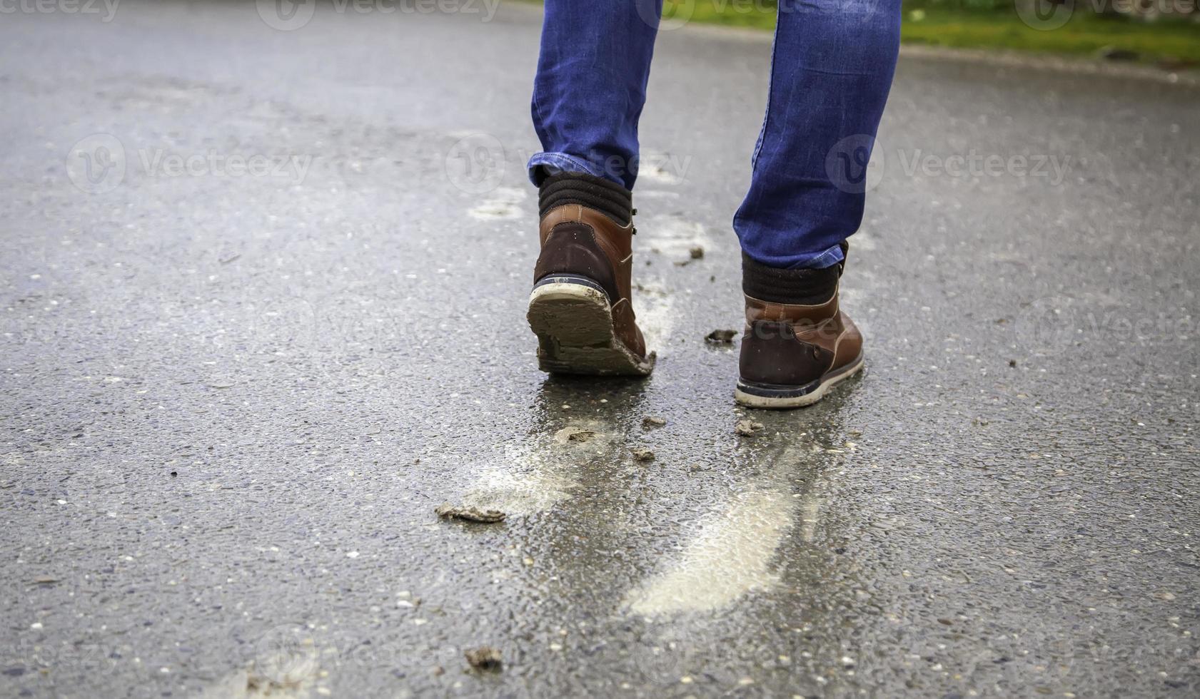 Boot with mud photo