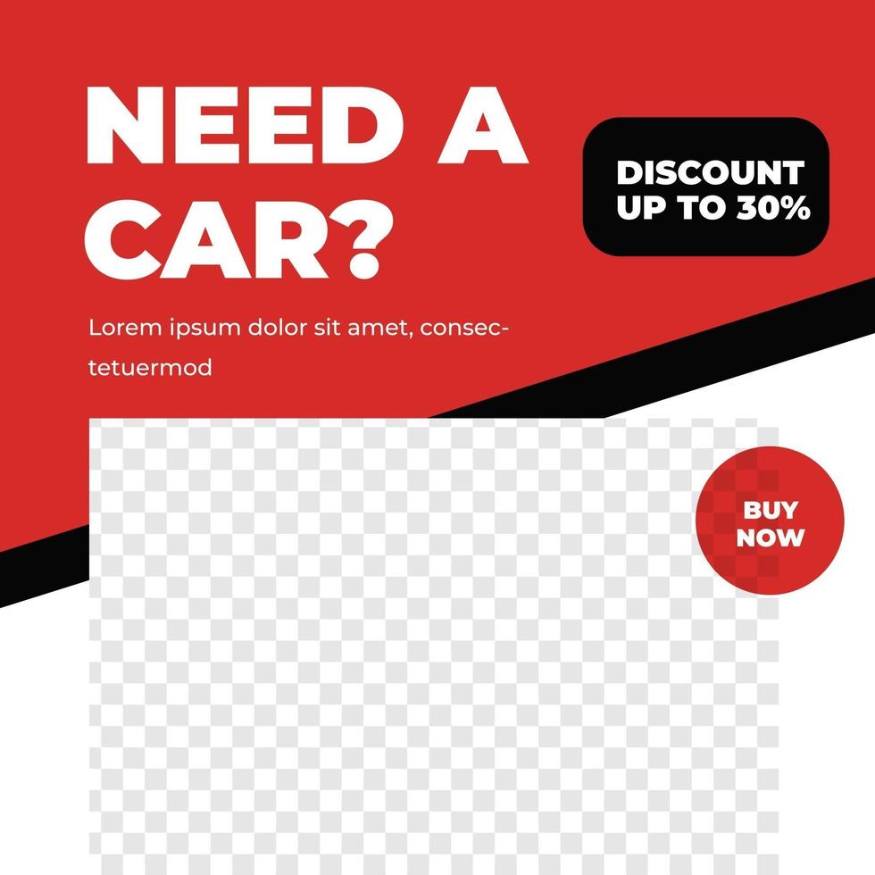 Automotive auto care car sales promotion social media template red urban style vector