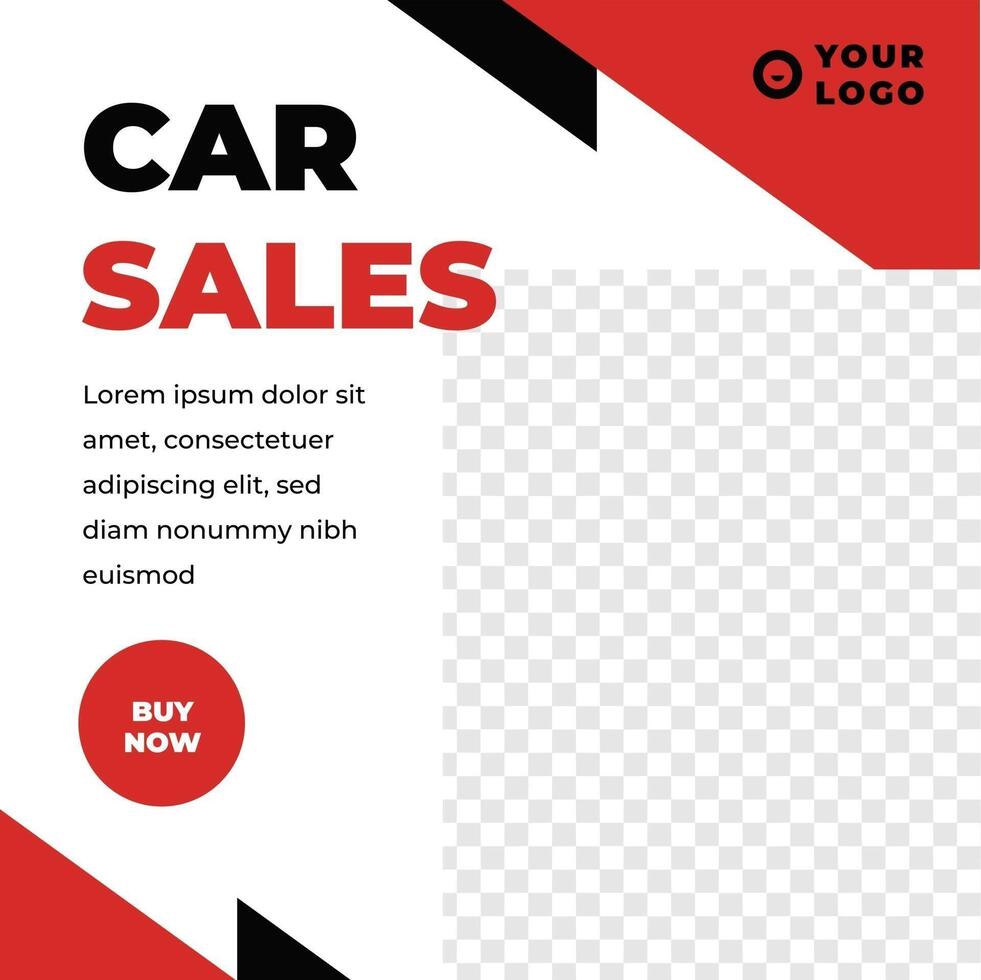 Automotive auto care car sales promotion social media template red urban style vector