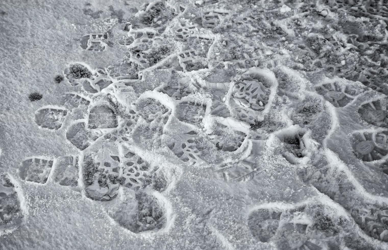 Footprints in snow photo