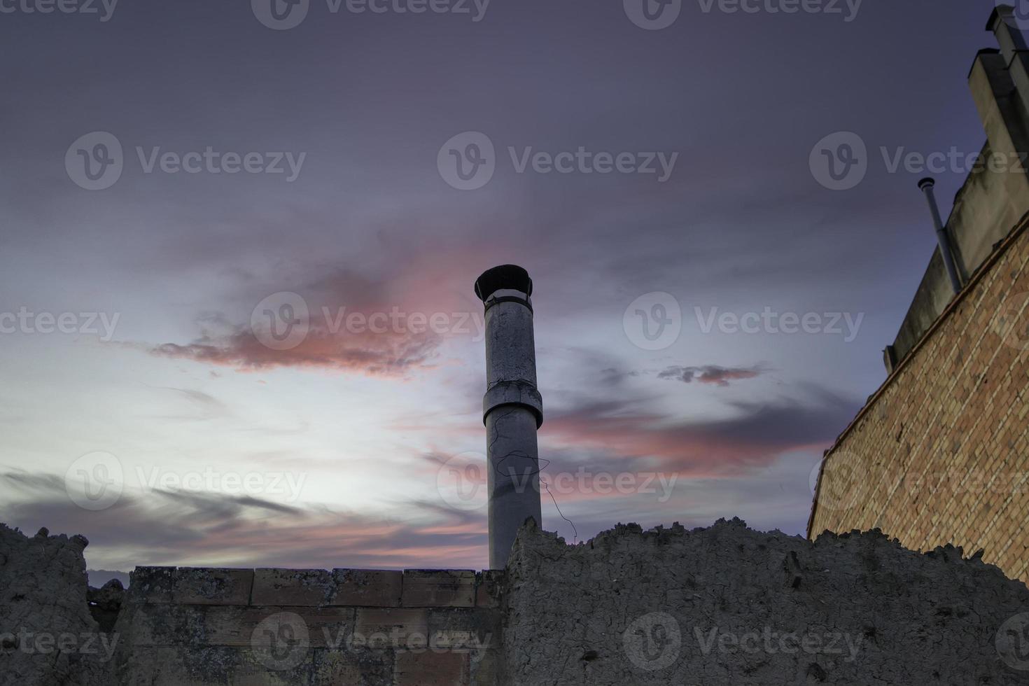 Industrial chimney smoke outlet photo