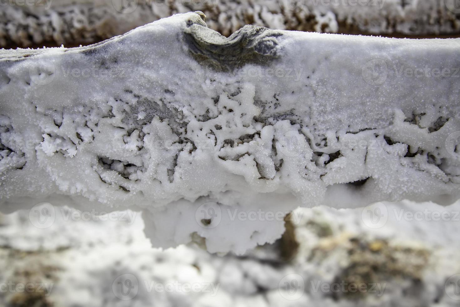 Dry salt on wood photo