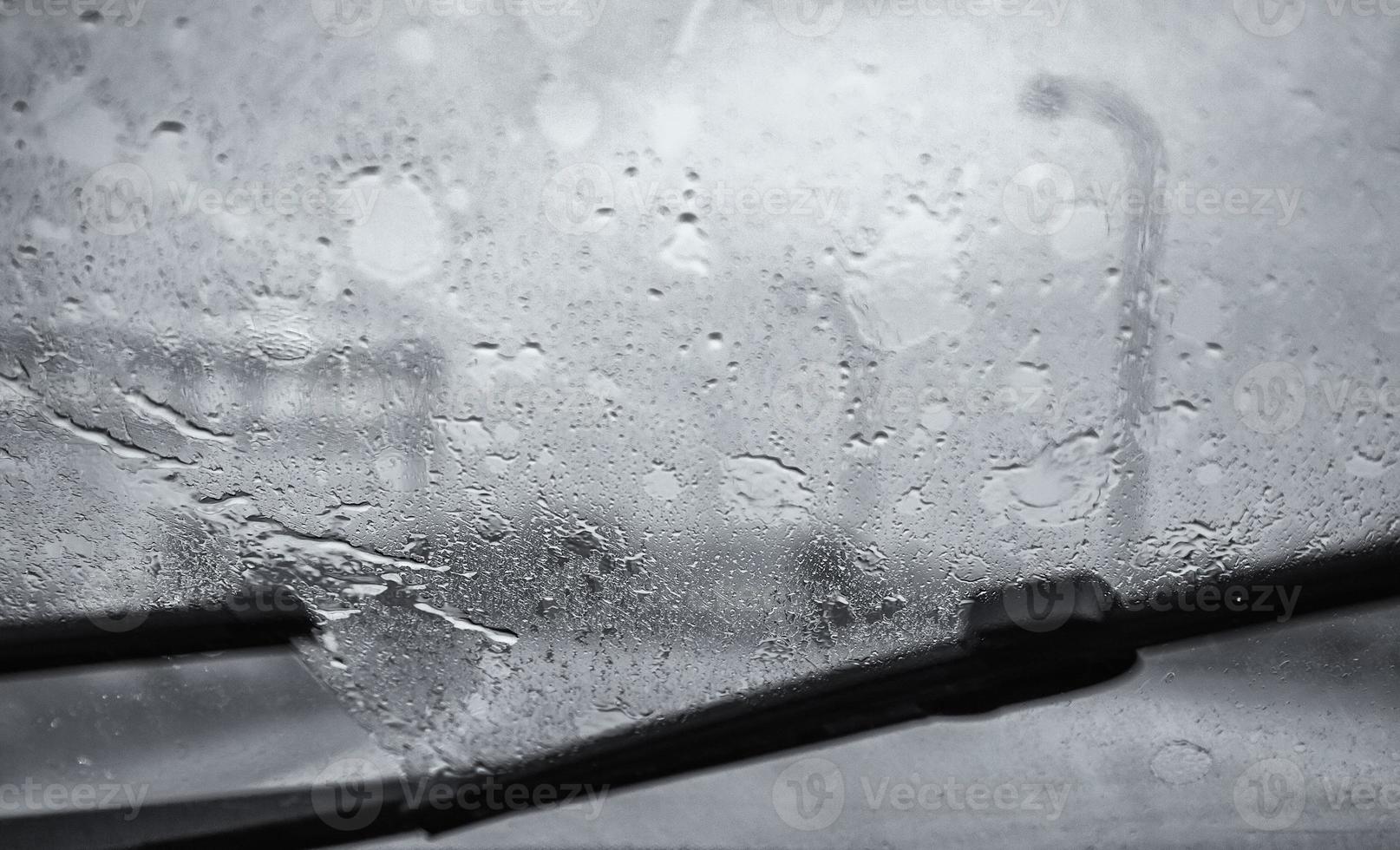 Glass raindrops detail photo