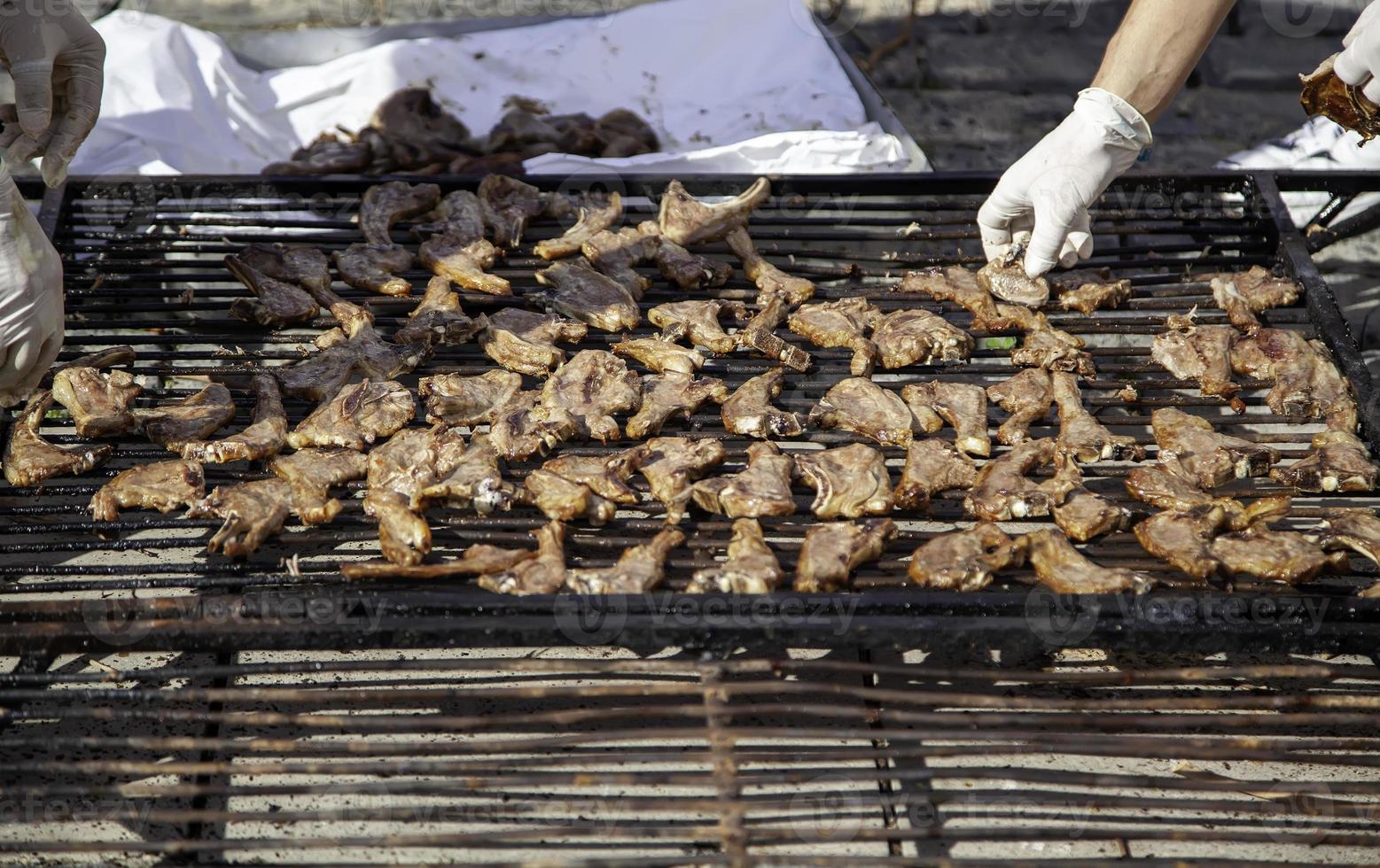 Grilled lamb chops photo