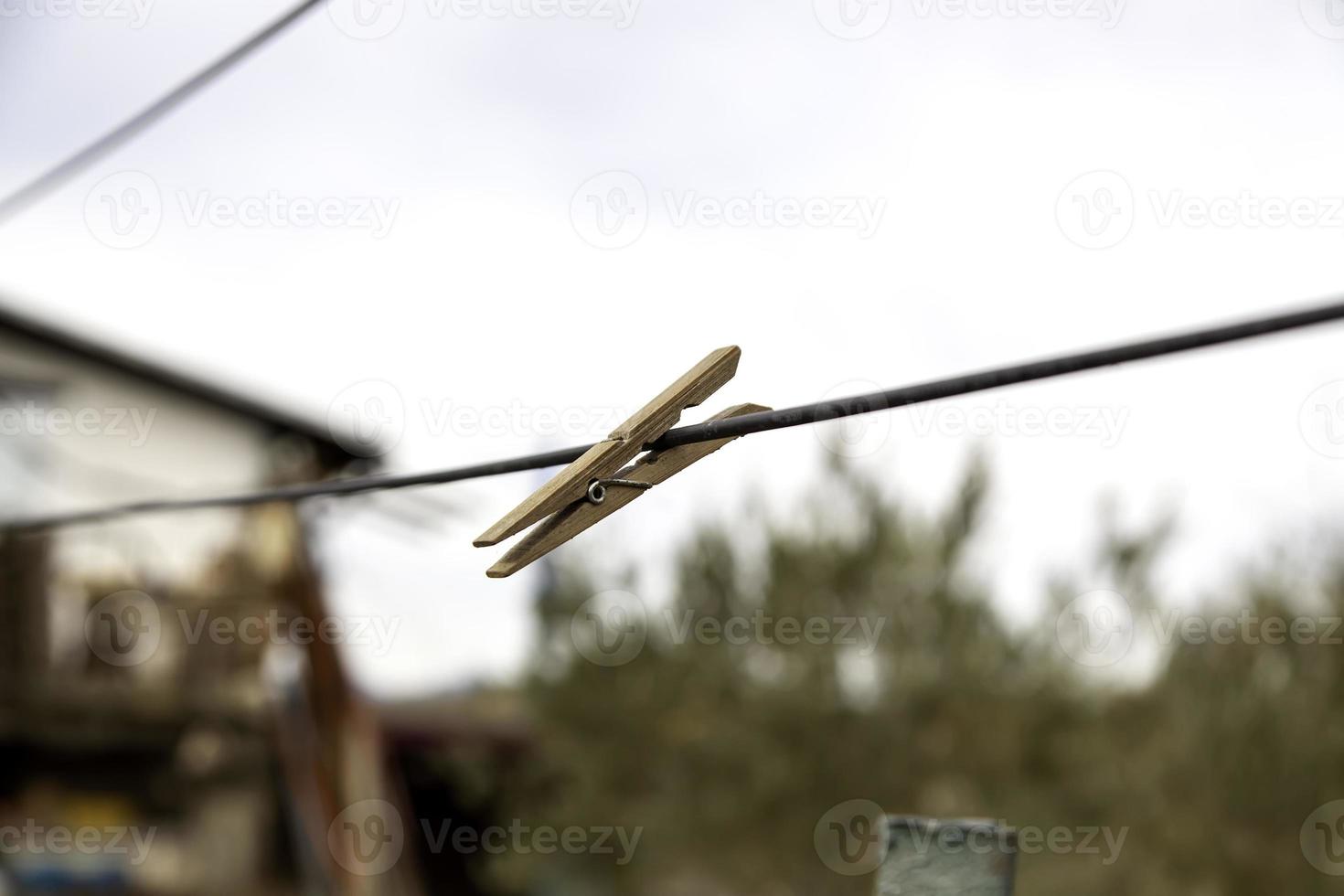 Wooden clothespins outdoor photo