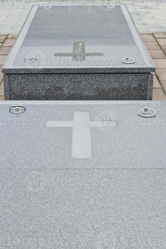 Crosses at cemetery photo