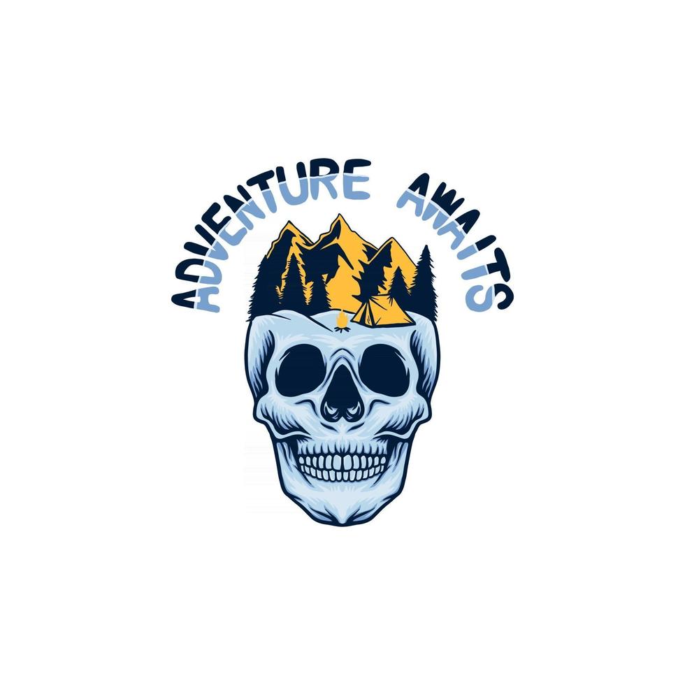 Adventur skull illustration vector