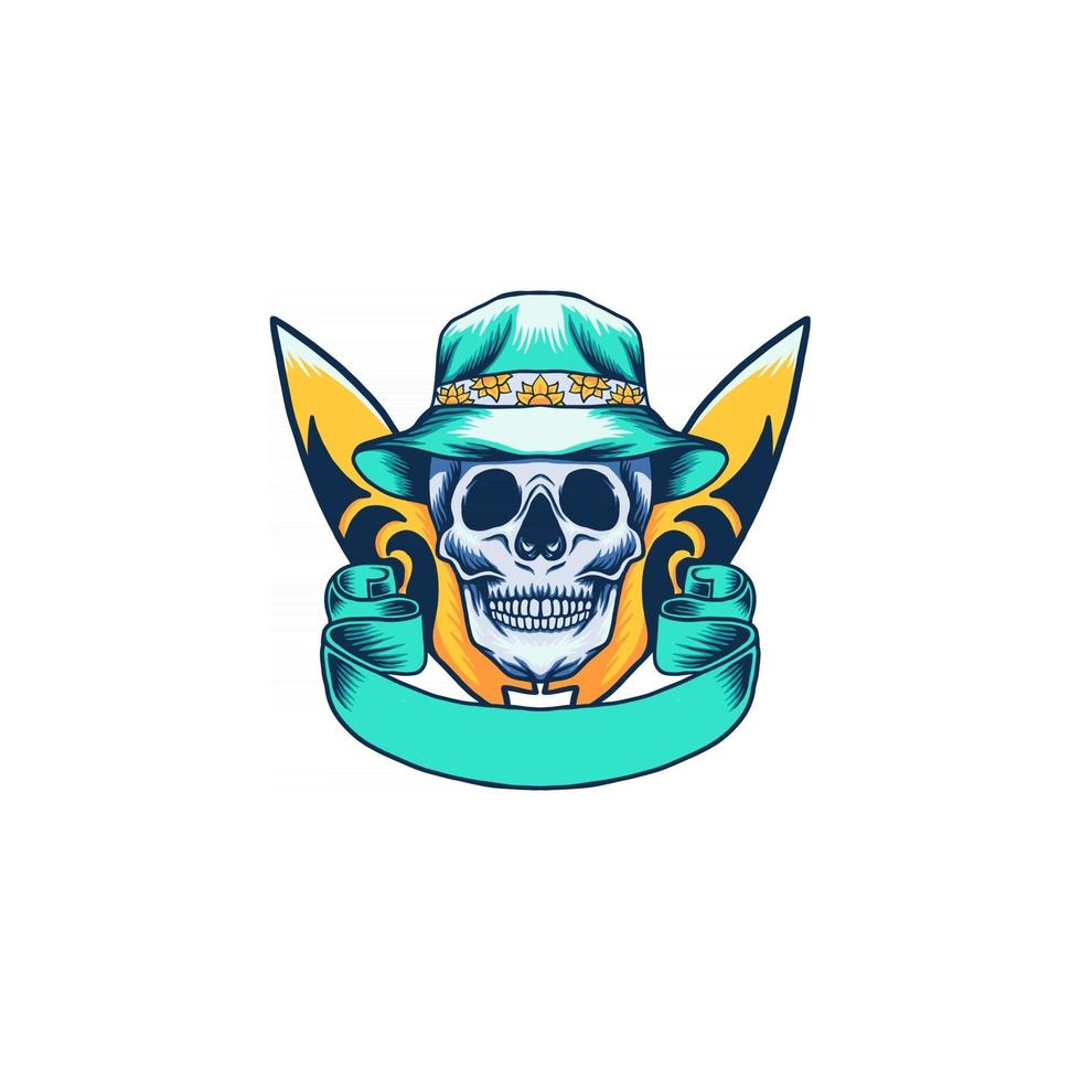 Skull summer beach vector
