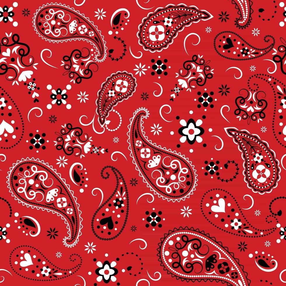 Red Paisley Seamless Pattern vector