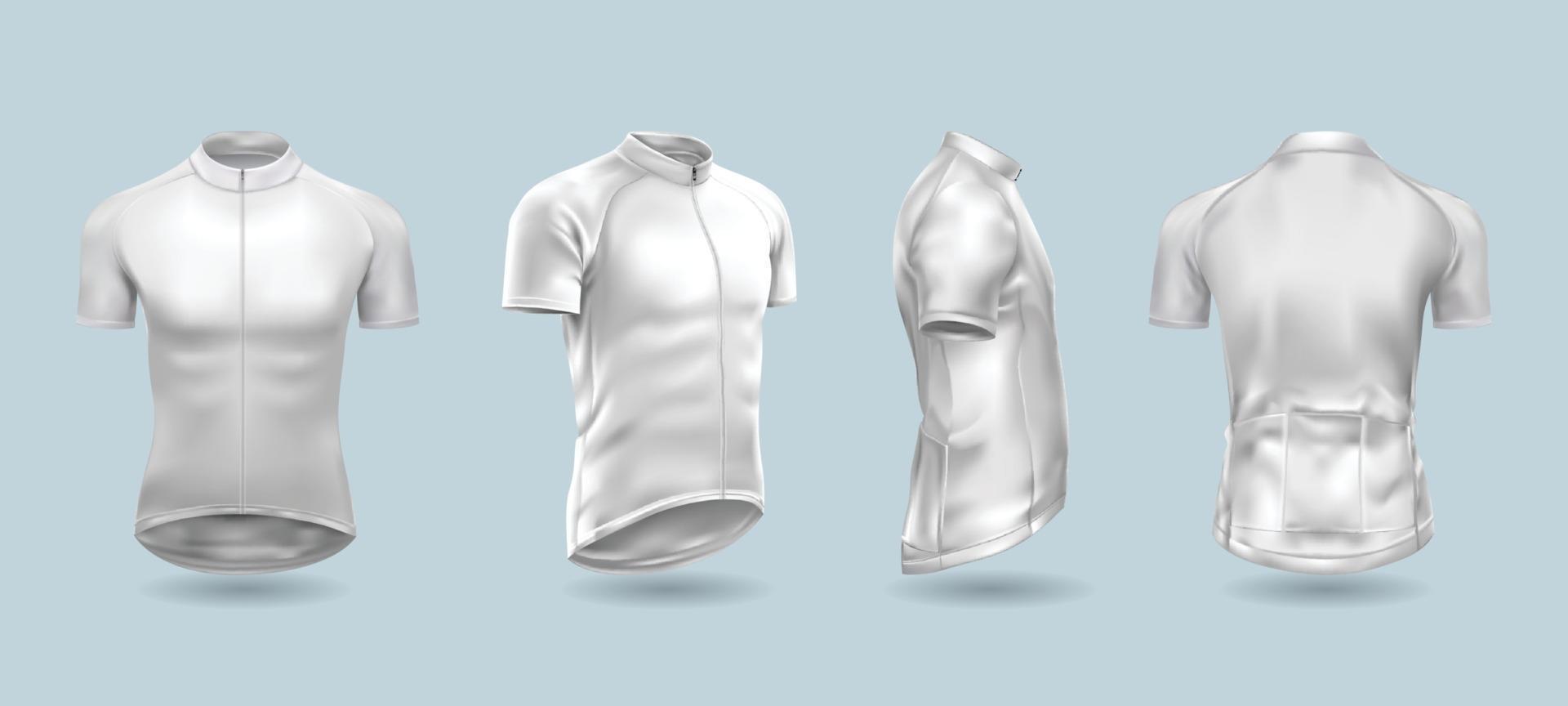 White Bike Jersey Template Set vector