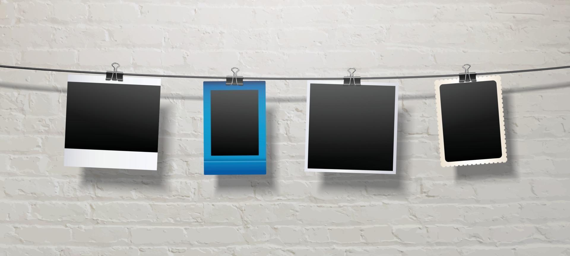 Blank Polaroid Papers Hanging on a String Template 2859083 Vector Art Blank Polaroid Papers Hanging on a String Template 2859083 Vector Art