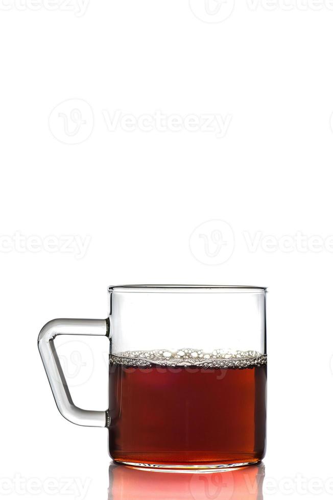 Cup of tea on white background photo