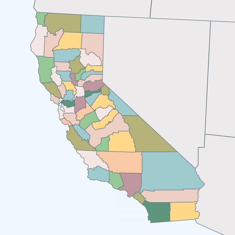 mapa del estado de california vector