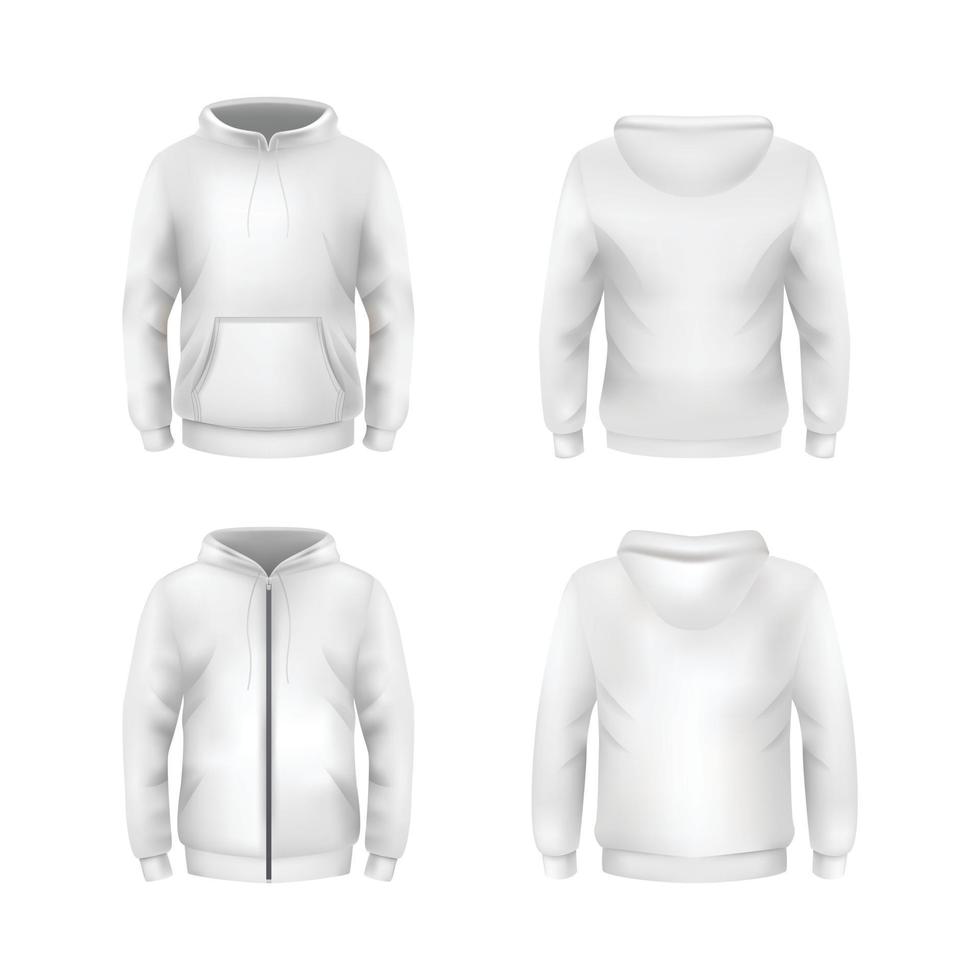 White Blank Hoodie Template vector