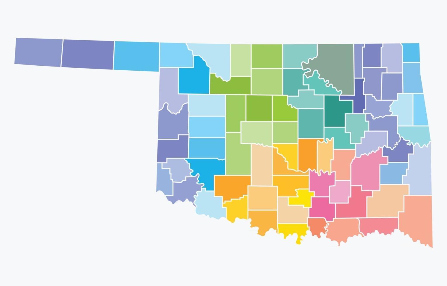 mapa del condado de oklahoma vector