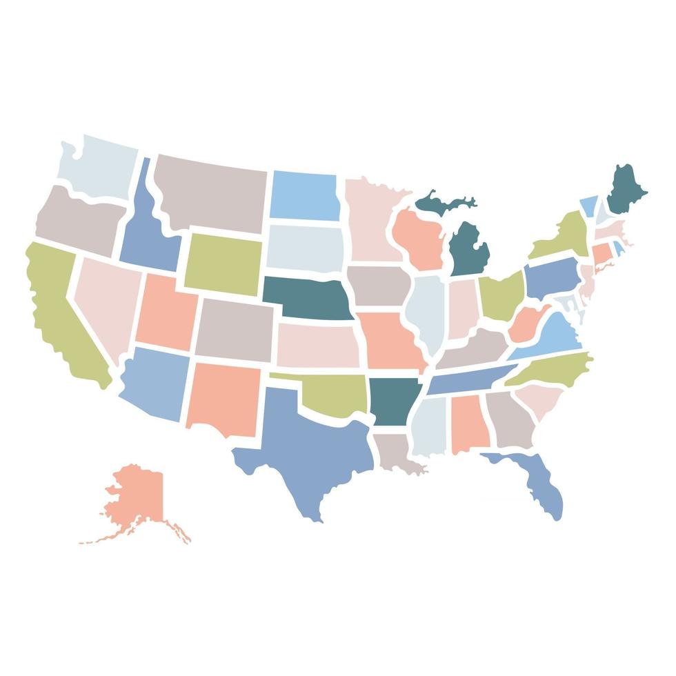 mapa de estados unidos de américa vector