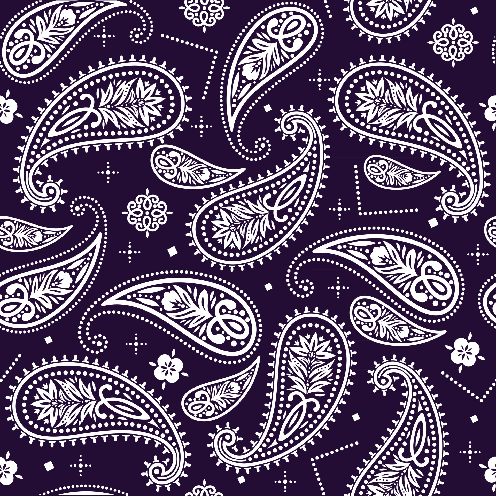 Blue And White Elegant Floral Paisley Pattern Art Print by