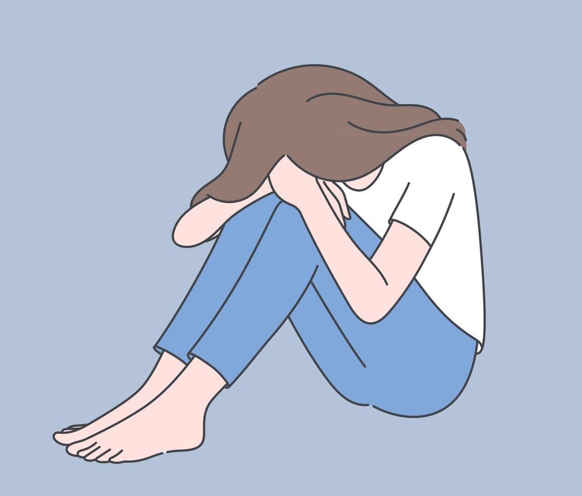 desesperación, frustración, depresión. Joven deprimido molesto mujer desesperada personaje de dibujos animados sentado en el piso que cubre la cara llorando 2859237 Vector en Vecteezy desesperación, frustración, depresión. Joven deprimido molesto mujer desesperada personaje de dibujos animados sentado en el piso que cubre la cara llorando 2859237 Vector en Vecteezy