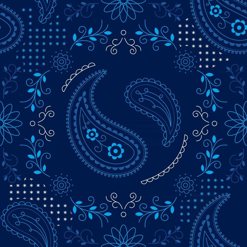 paisley bandana de patrones sin fisuras vector