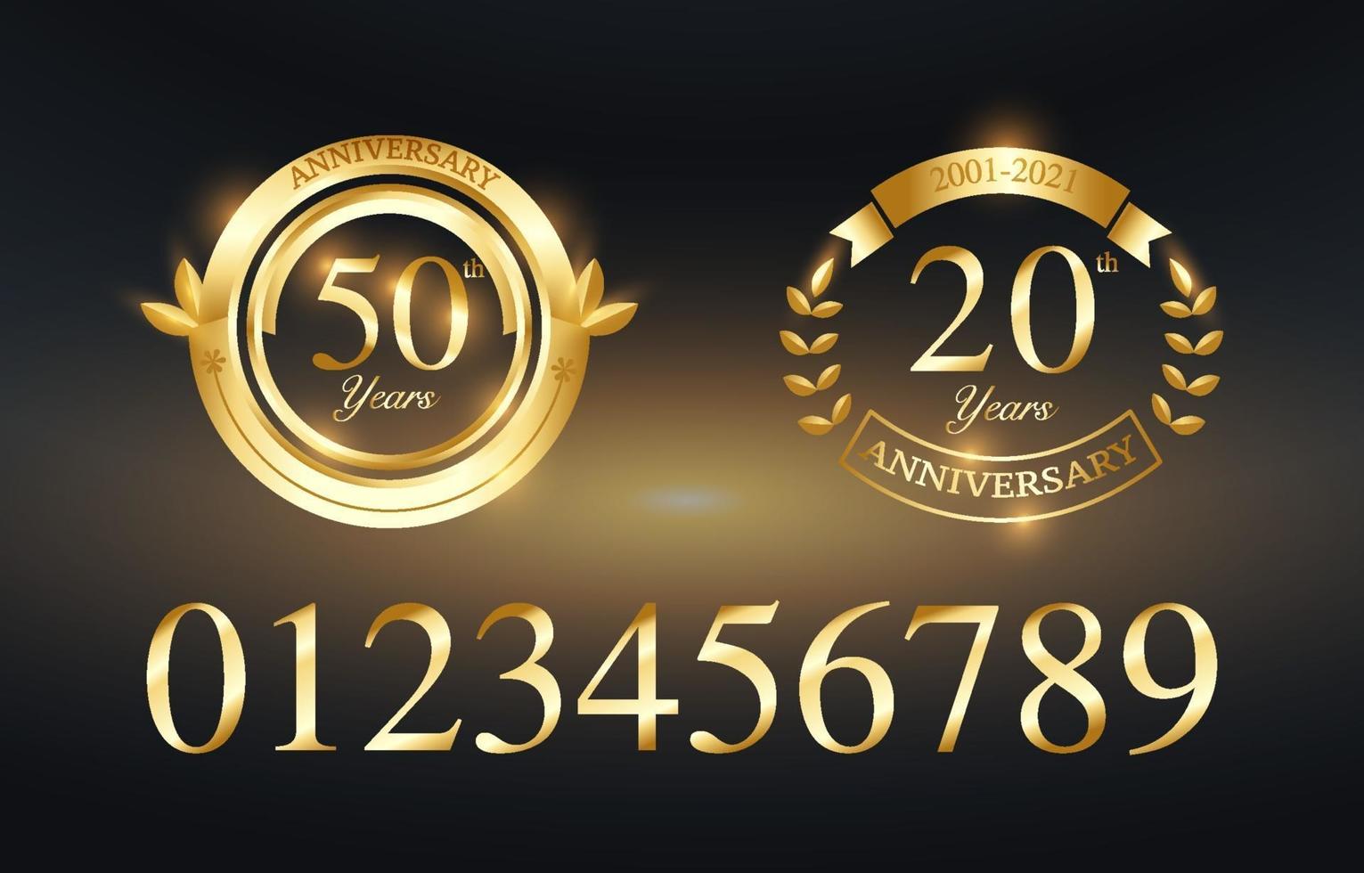 Elegant Golden Anniversary Template vector