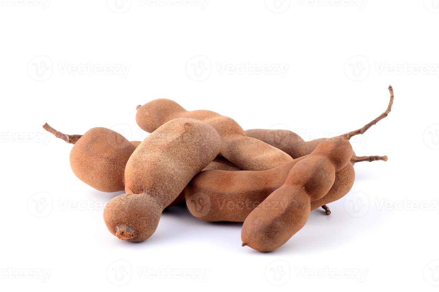 Tamarind isolated on white background. Sweet tamarind, Tamarind indica photo