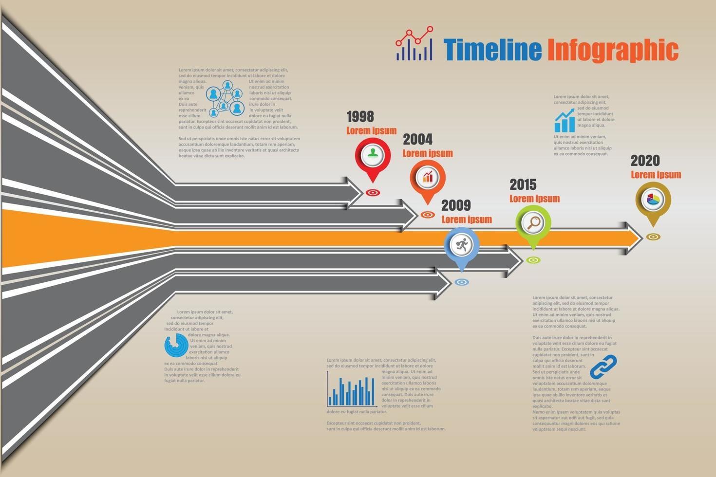 Business roadmap timeline infographic growing charts design for abstract template milestone element modern diagram process technology digital marketing data presentation chart Vector illustration