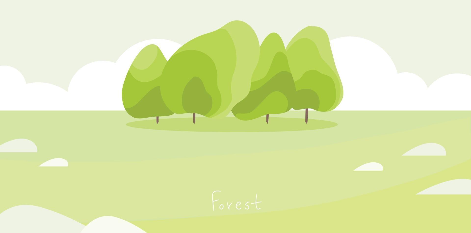 Natural landscape with strata patterned trees. vector