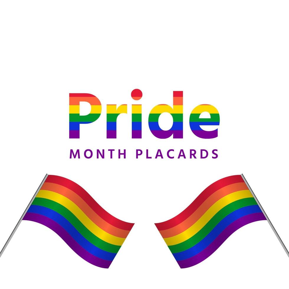 Pride month banner and two flags vector