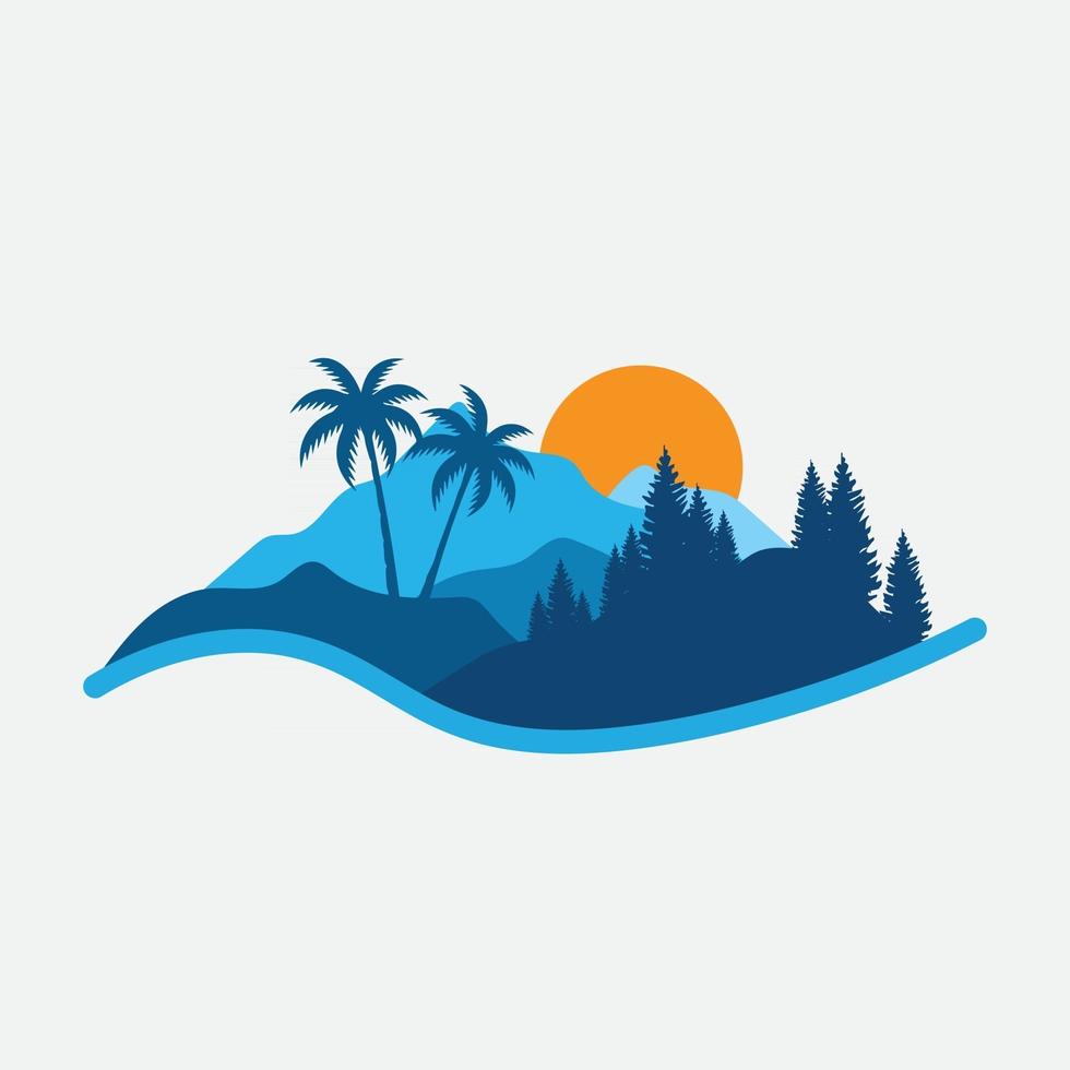 simple scenery illustration vector