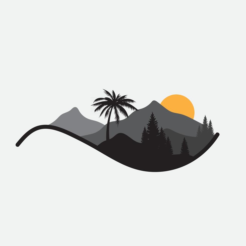 simple scenery illustration vector