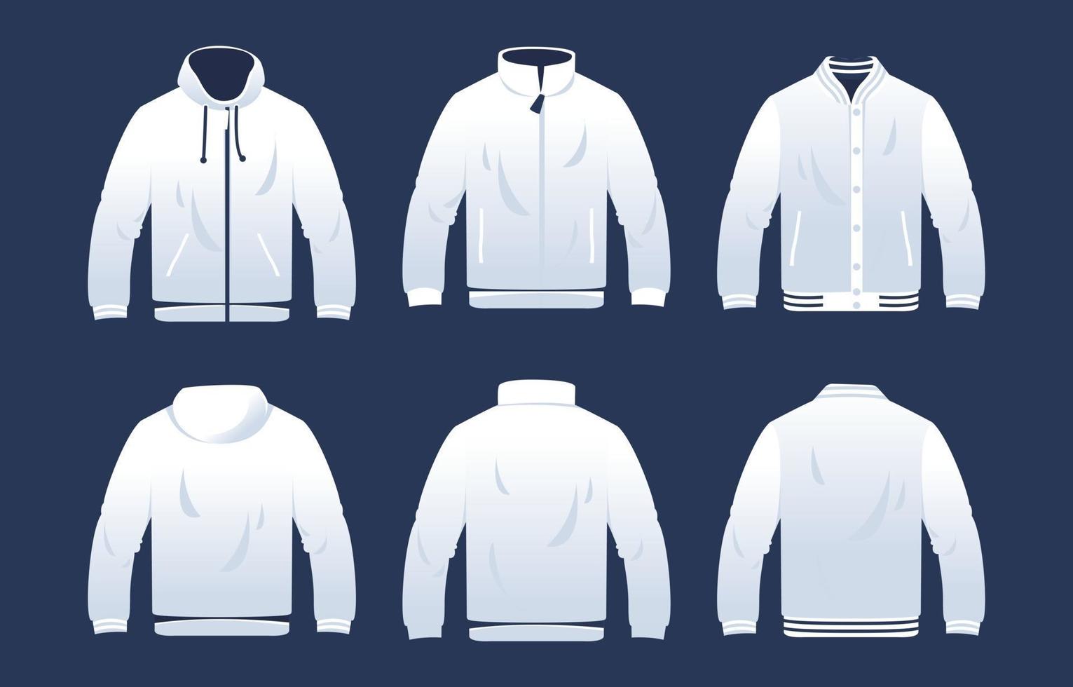 plantilla de chaqueta en blanco vector