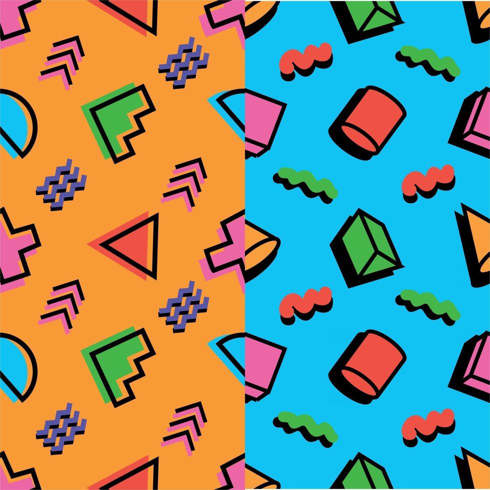 Colorful Random 90's Pattern Background vector