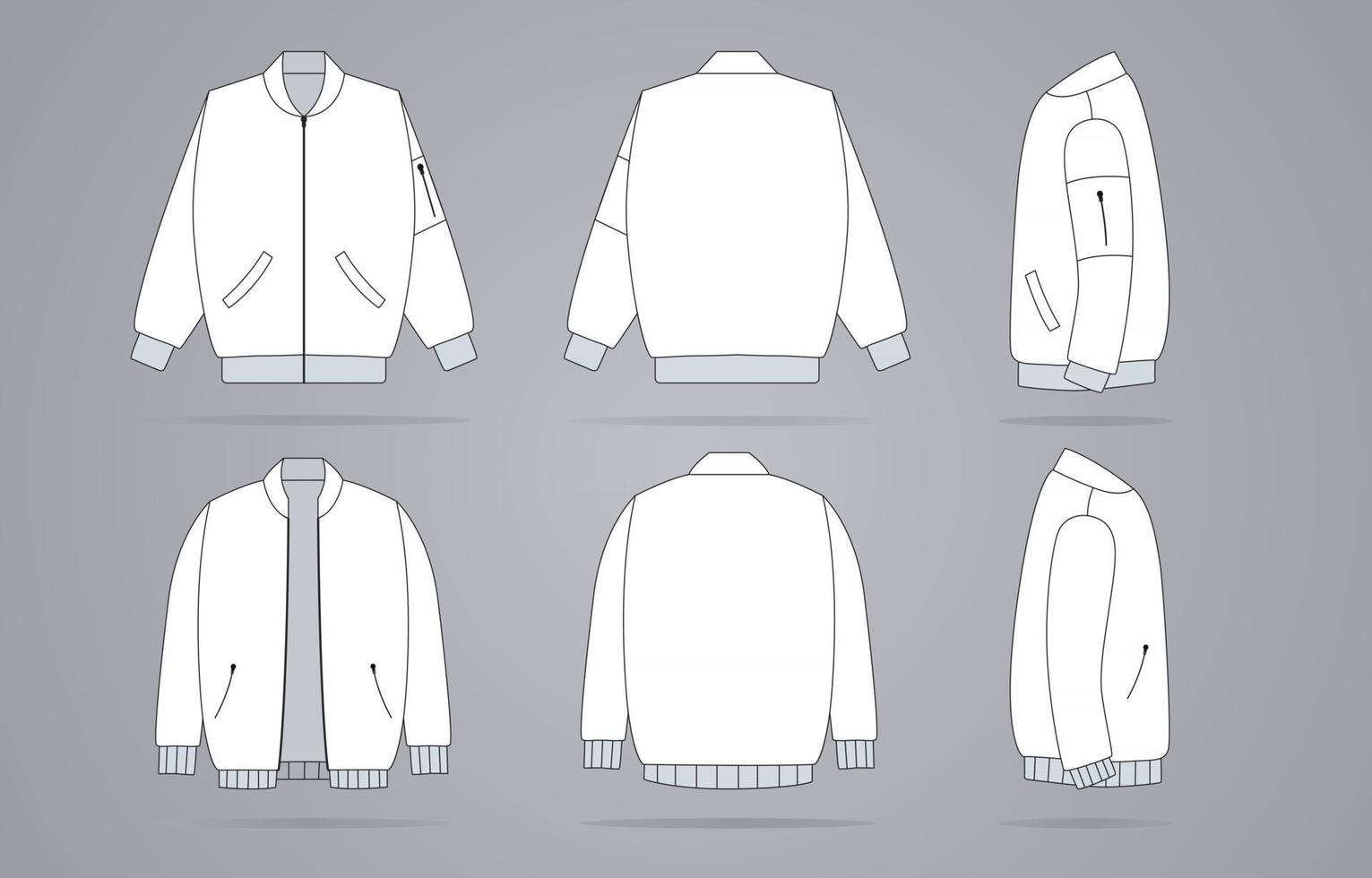plantilla de chaqueta blanca de ropa vector