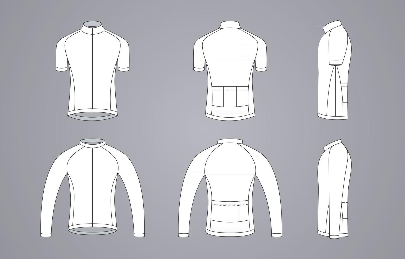 Clothing White Bike Jersey Template vector