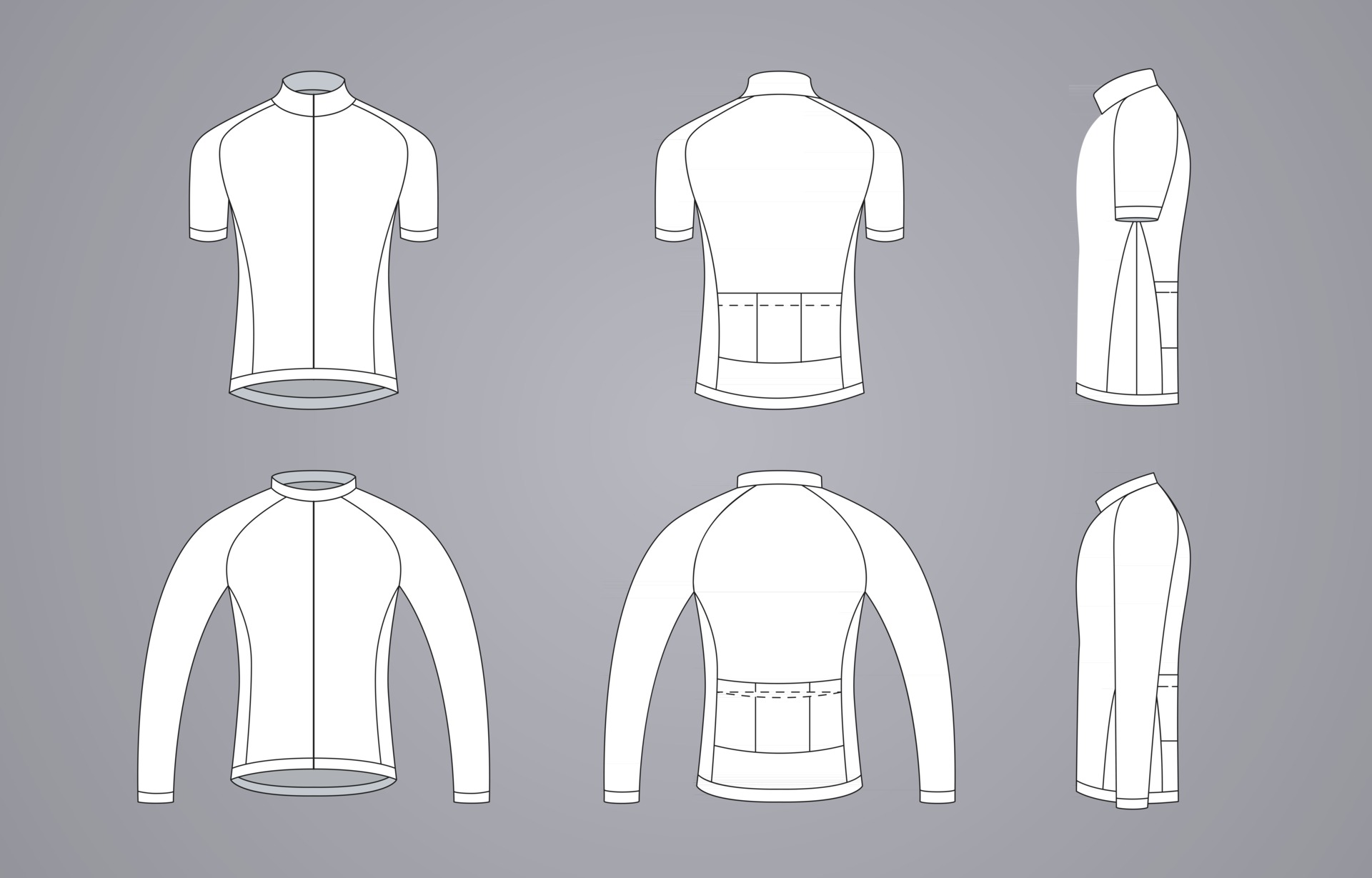 Cycling jersey white bike t-shirt mockup Vector Image