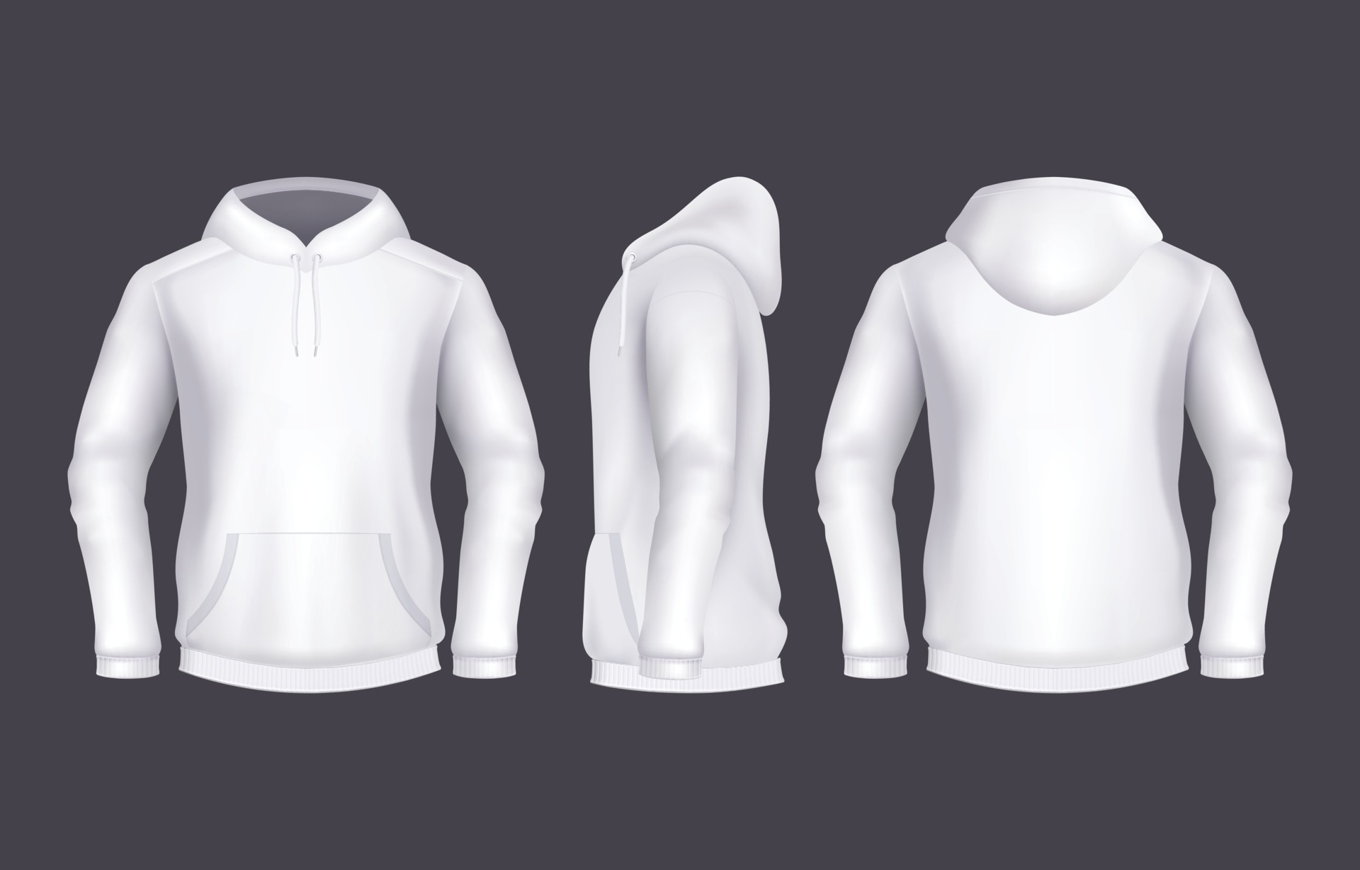 White Hoodie Template in Realistic Style 2859962 Vector Art at Vecteezy