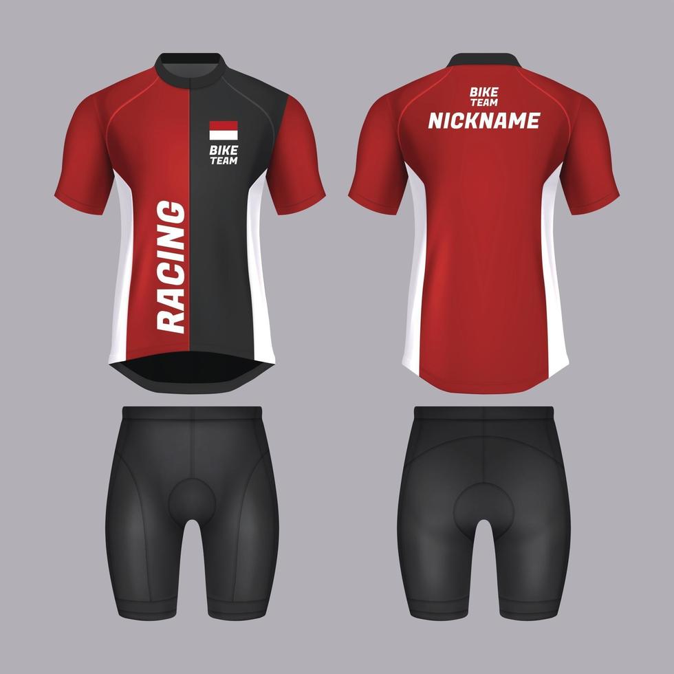 Bike Jersey Template in Realistic Style vector