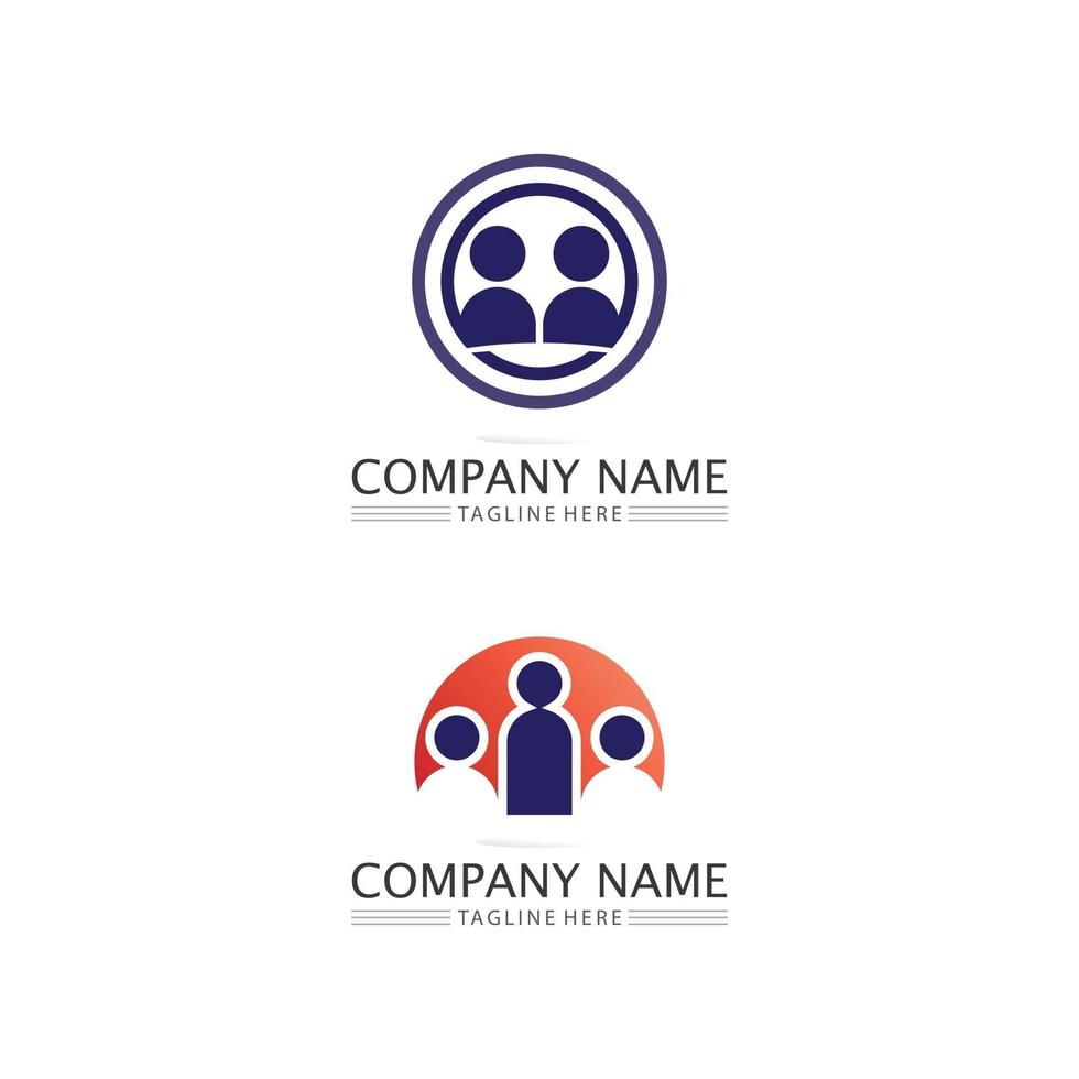 logotipo de éxito marca de trabajo en equipo y logotipo de empresa, comunidad de vectores, unidad colorida y amistad, logotipo de cuidado de trabajo en equipo de socios vector