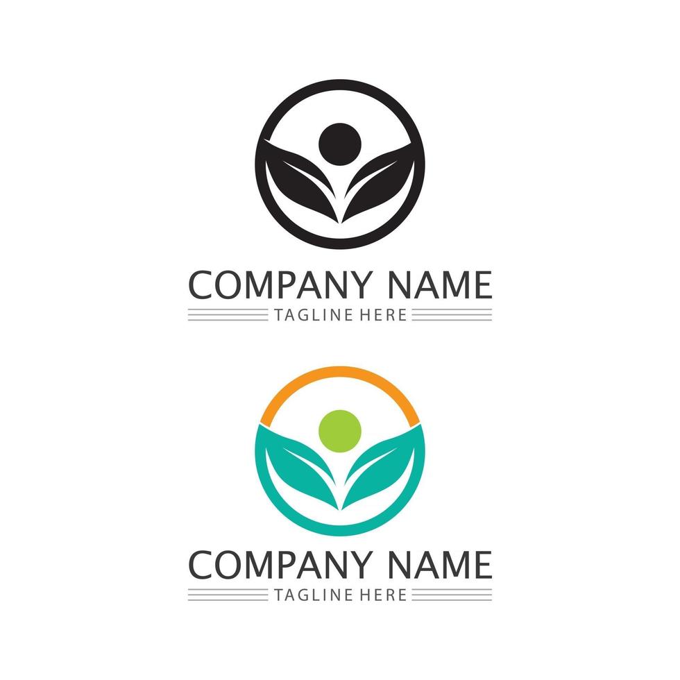 logotipo de personas, equipo, trabajo exitoso de personas, grupo y comunidad, logotipo de empresa y negocio de grupo y cuidado del diseño, icono familiar logotipo de éxito vector