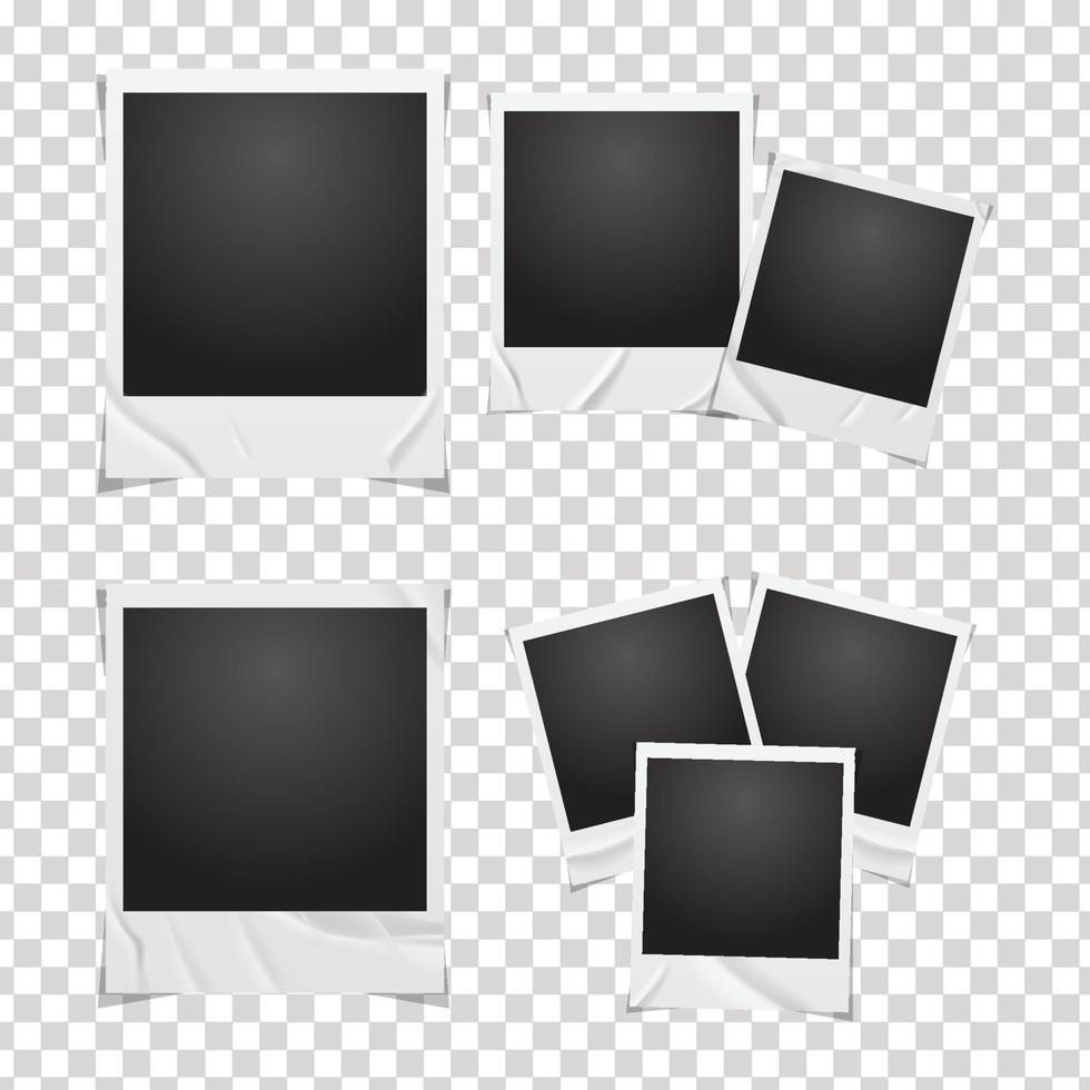 White Creased Polaroid Photo Concept vector