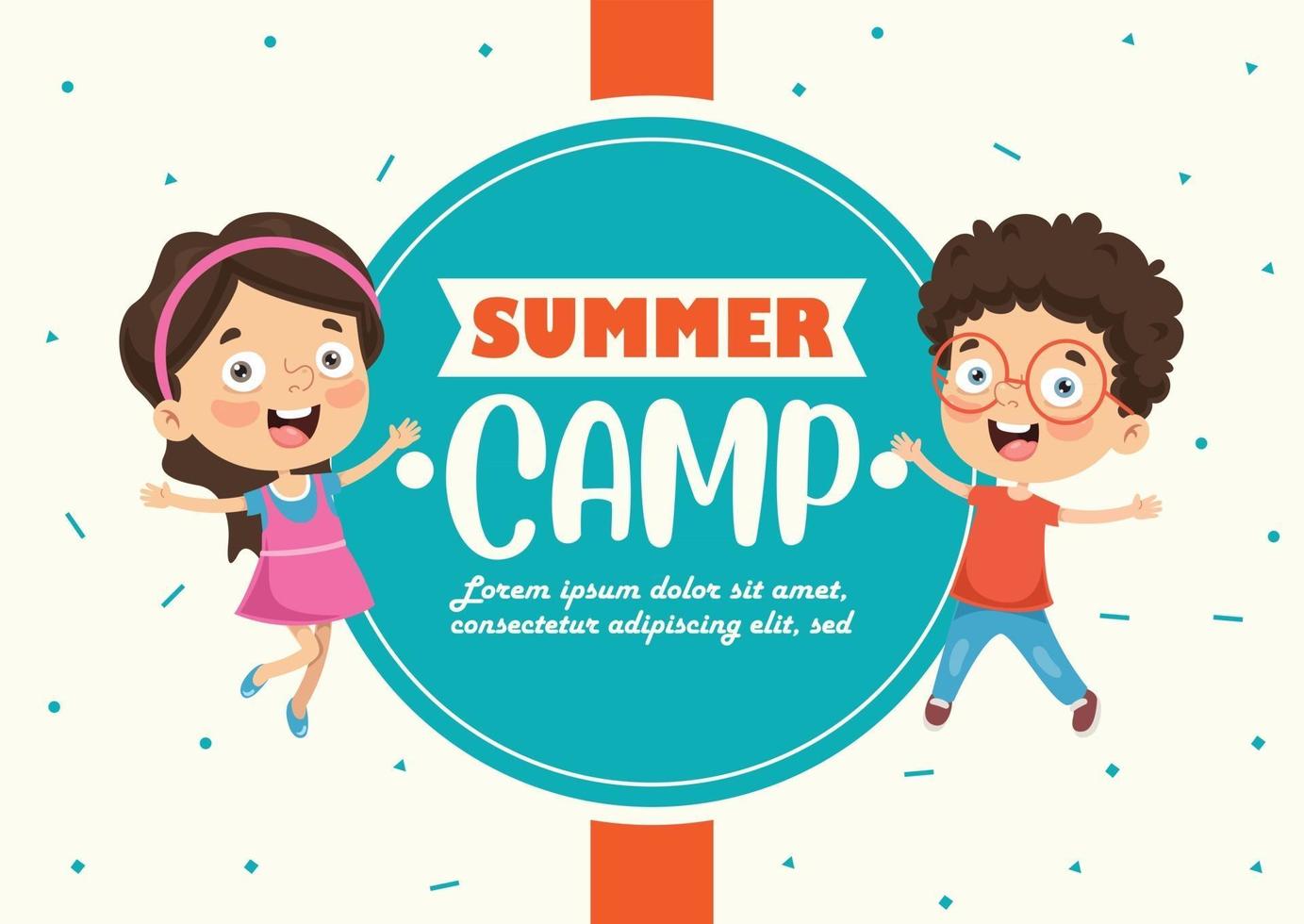 niños divertidos en el campamento de verano vector