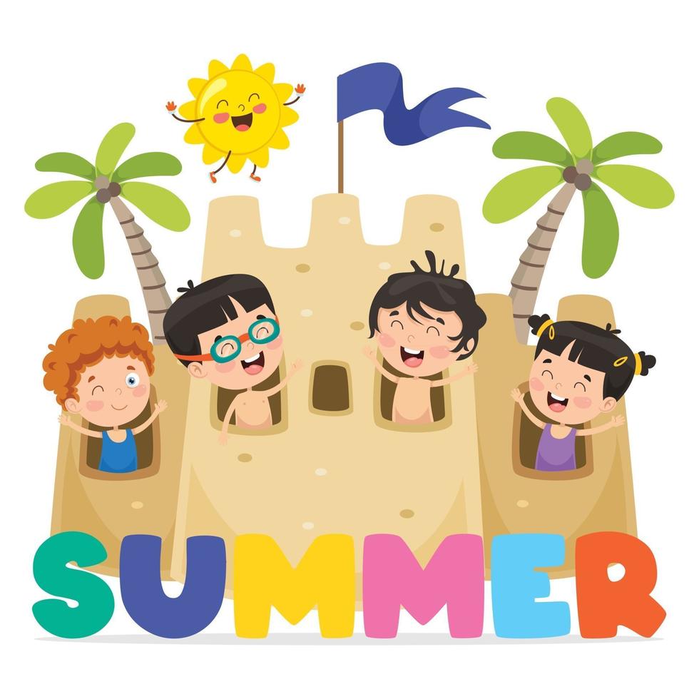 Concept Drawing For Summer Season vector