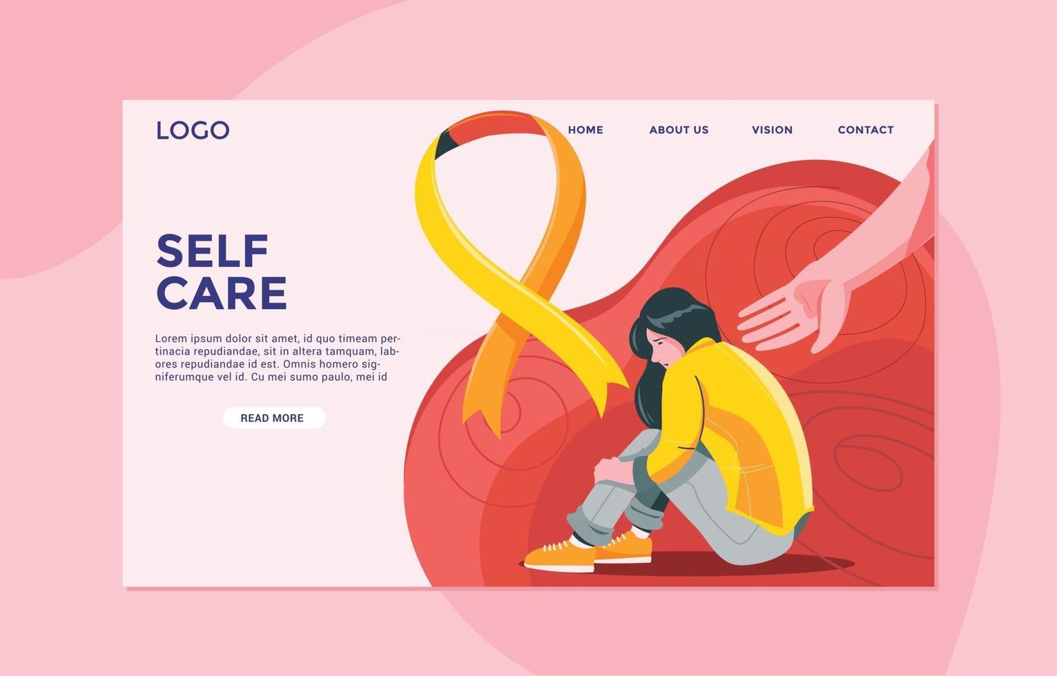 Landing Page on the Theme of World Suicide Prevention Day Concept vector