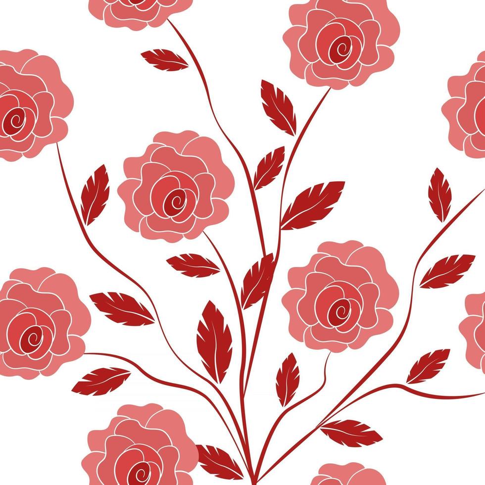 Flat florals or flowers seamless pattern vector