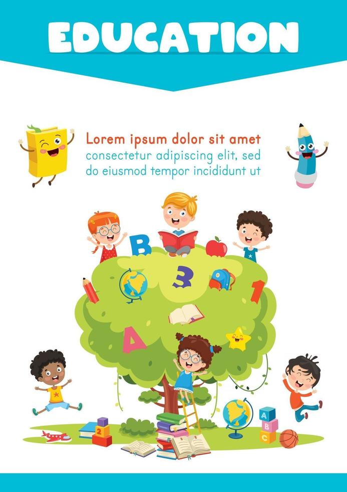 concepto de educación con niños vector