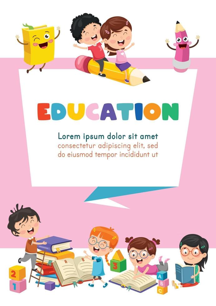 concepto de educación con niños vector