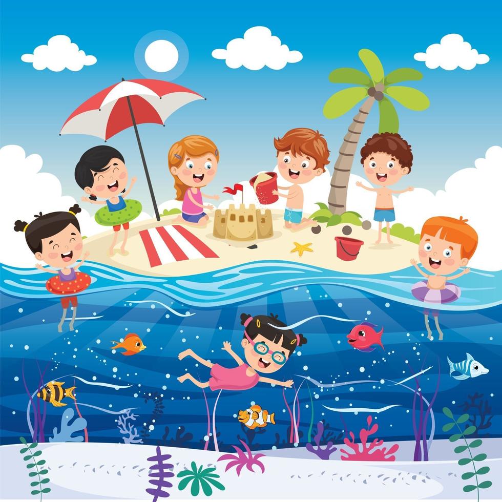 Concept Drawing For Summer Season vector