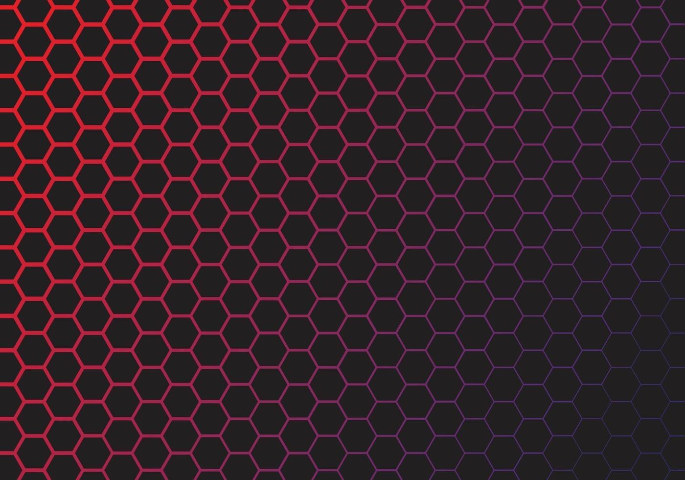 Abstract Technology Hexagon Red-Blue Gradient Background vector